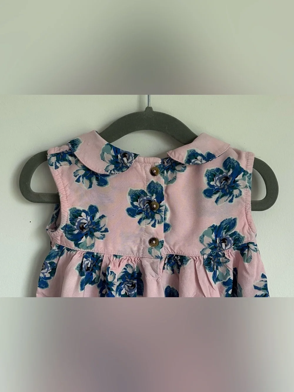 CATH KIDSTON Girls Pink Floral Peter Pan Collar Dress Size 12-18 Months